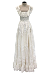 Romantic Resort 2015 Valentino by Pierpaolo & Piccioli & Maria Grazia Chiuri Cotton Embroidered Dress w  Flower Belt