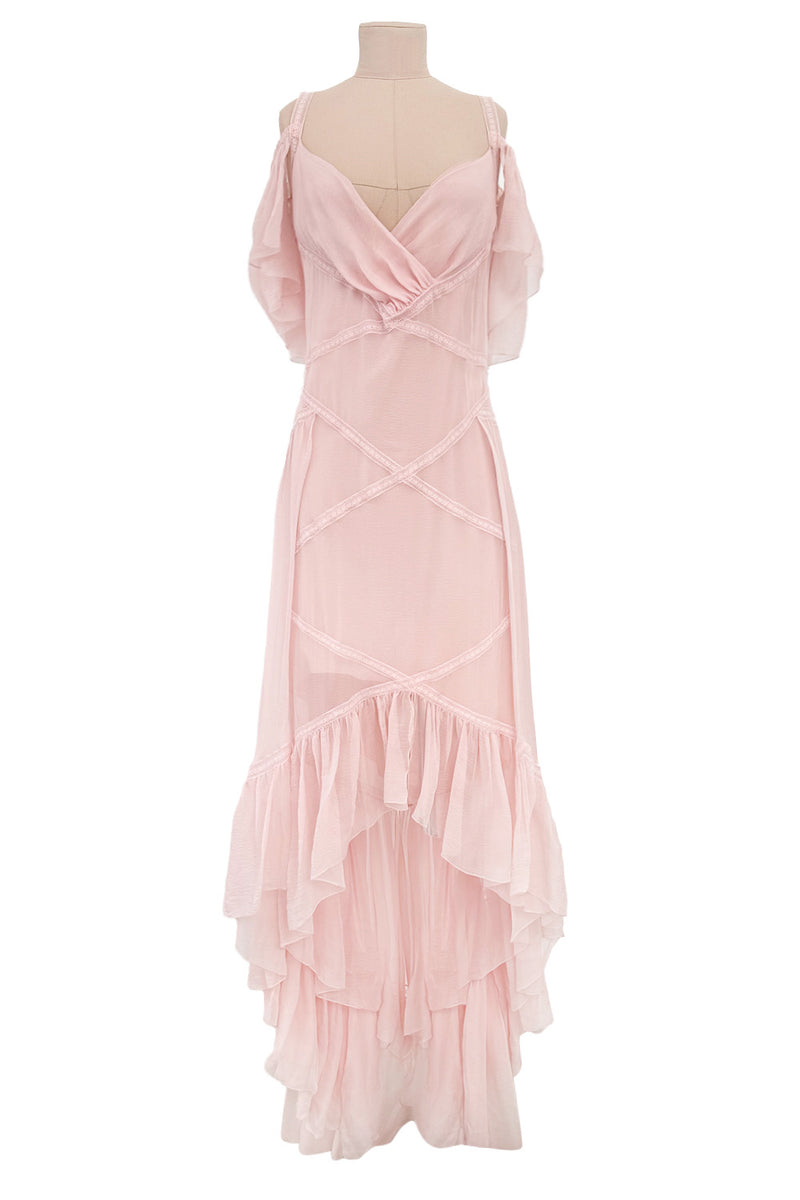 Spring 2005 Chanel by Karl Lagerfeld Runway Softest Pale Pink Floating Silk Chiffon Dress