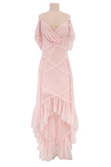 Spring 2005 Chanel by Karl Lagerfeld Runway Softest Pale Pink Floating Silk Chiffon Dress