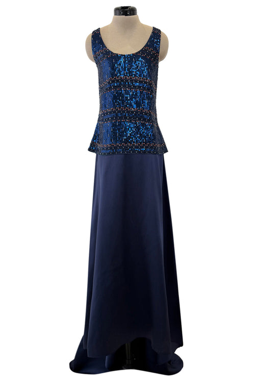 Fantastic Fall 1998 Giorgio Armani Runway, Ad Campaign & Exhibit Silk Skirt w Sequin Tank Top Set