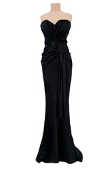 Spring 2008 Christian Dior by John Galliano Runway Look 53 Black Silk Strapless Dress