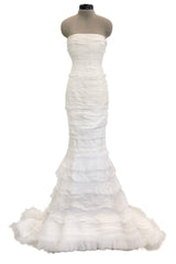 Divine Spring 2010 Oscar de la Renta Bridal Collection Strapless Ruffled Silk Organza, Silk Chiffon & Net Wedding Dress