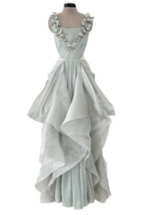 Prettiest Resort 2009 Valentino by Alessandra Facchinetti Look 16 Palest Dusty Green Silk Organza Dress