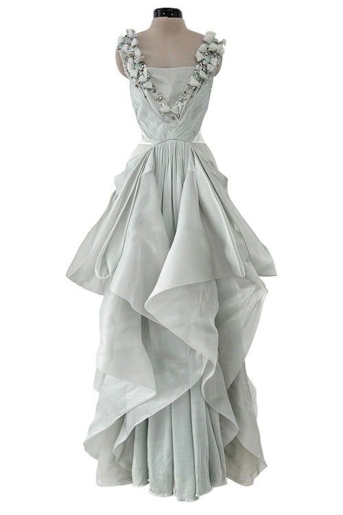 Prettiest Resort 2009 Valentino by Alessandra Facchinetti Look 16 Palest Dusty Green Silk Organza Dress