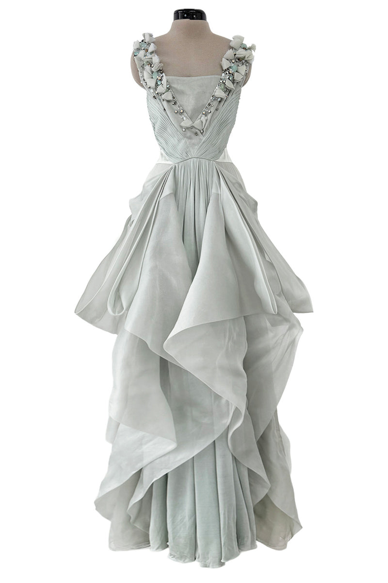 Prettiest Resort 2009 Valentino by Alessandra Facchinetti Look 16 Palest Dusty Green Silk Organza Dress