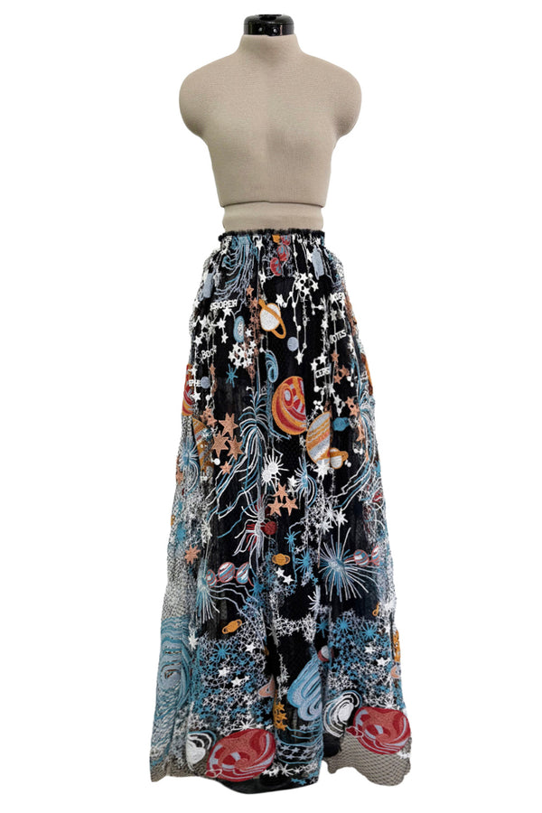 Pre-Fall 2015 Valentino by Maria Grazia Chiuri & Pierpaolo Piccioli Embroidered & Net Cosmos Skirt