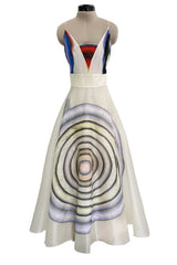 Spring 2008 Fendi by Karl Lagerfeld Runway Look 19 & Ad Campaign Silk Organza & Chiffon Print Dress