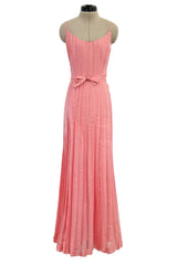 Chanel 1975-76 Haute Couture Top Stiched Pink with Belt - 13.5" W