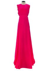 Sublime Resort 2018 Valentino by Pierpaolo Piccioli Brilliant Pink Velvet Dress w Side Cut Outs