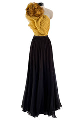 Fall 2011 Gucci by Frida Giannini Runway Look 47 Silk Floral Detailed One Shoulder Silk Chiffon Dress