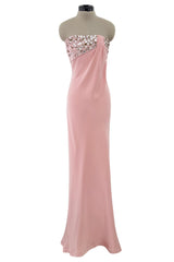 Dreamy Fall 2012 Oscar de la Renta Runway Look 58 Strapless Pink Dress w Jewels & Rhinestones