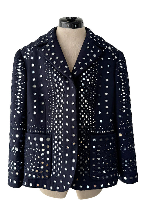 Runway Pre-Fall 2015 Valentino by Maria Grazia Chiuri & Pierpaolo Piccioli Blue Mirror Jacket