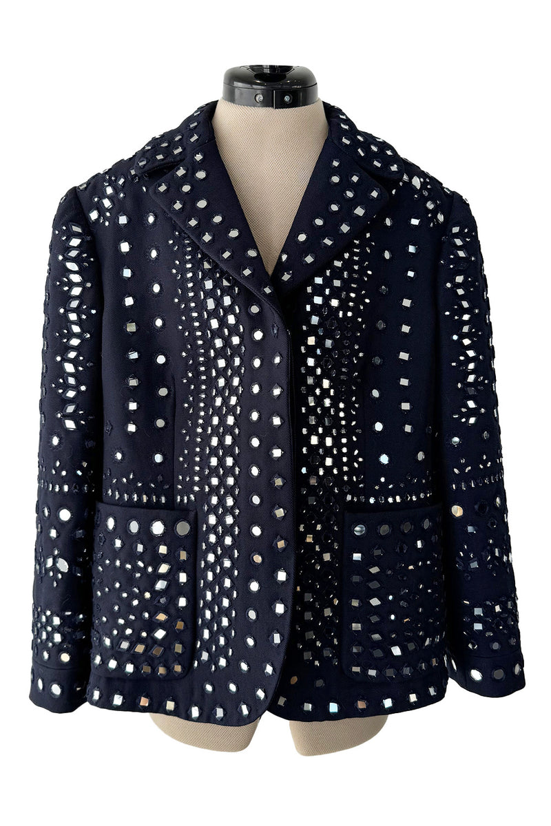 Runway Pre-Fall 2015 Valentino by Maria Grazia Chiuri & Pierpaolo Piccioli Blue Mirror Jacket