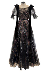 Valentino★素敵！Black/Sheer Tulle Short Sleeve A-Line Dress VALENTINO GARAVANI Embellished tulle mini dress | THE OUTNET