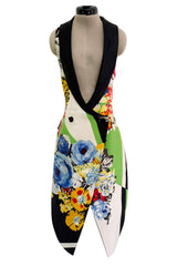 Very Rare Spring 1993 Versace by Gianna Versace Runway & Lookbook 'Miami Collection' Floral Print Silk Vest