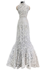 Exquisite 2011 Rodarte One Off Custom Made Silver & Lace Vogue / Kate Moss Editorial Dress
