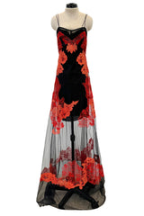 Resort 2011 Givenchy by Ricardo Tisci Look 5 Red Lace & Black Net Dress