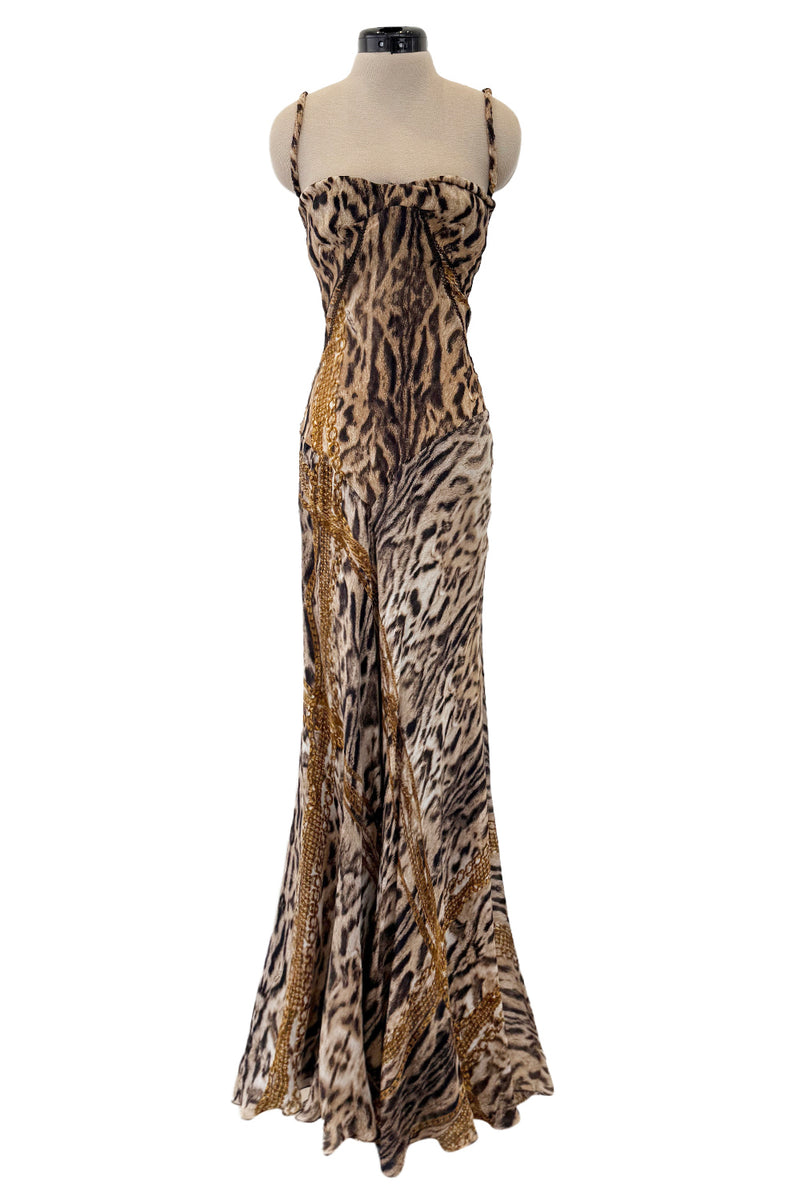 Sexiest 2003 Roberto Cavalli Laced Back Corset Leopard Print Silk Chif Shrimpton Couture Sexiest 2003 Roberto Cavalli Laced Back Corset Leopard Print Silk Chif Shrimpton Couture