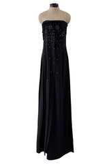 Spring 2007 Christian Dior by John Galliano Black Strapless Inner Corset Dress w Rhinestones & Beads