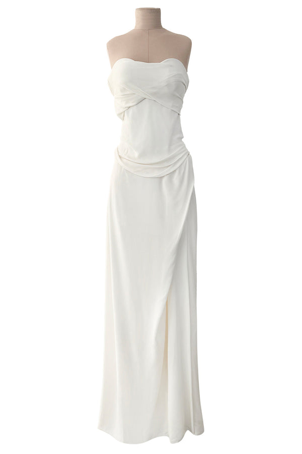 Incredible Spring 2015 Vivienne Westwood Ivory Corset Dress w Draped Multiway Extended Panels