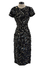 Chic Resort 2018 Michael Kors Runway Look 44 Black Dress w Elaborate Gold & Black Sequin Detailing