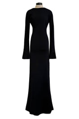 Incredible Fall 1998 Guy Laroche by Alber Elbaz Runway Black Jersey Reissue of the Mireille Darc Backless Dress
