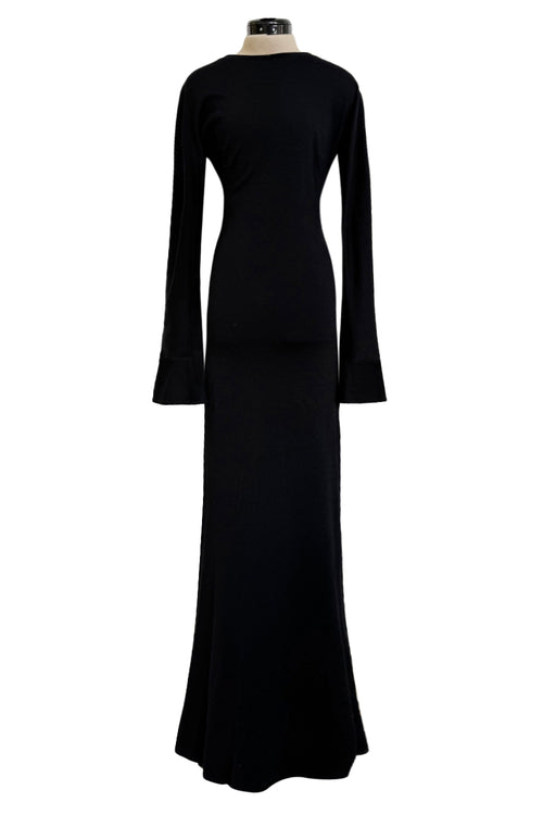 Incredible Fall 1998 Guy Laroche by Alber Elbaz Runway Black Jersey Reissue of the Mireille Darc Backless Dress