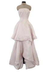 Outstanding 2014 Christian Dior by Raf Simons Strapless Palest Soft Pink Dress w Tiered Skirting