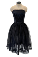 c.Fall 1991 Chanel by Karl Lagerfeld Strapless Mini Dress w Full Net Skirt