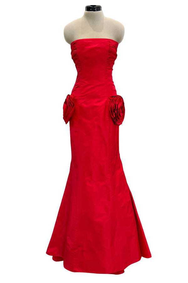 Modern Valentino by Pierpaolo Piccioli Homage to the Fall 2004 Runway Look 53 Strapless Red Silk Dress