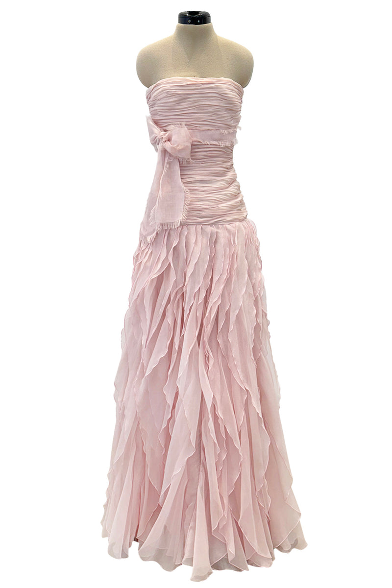 Spring 2007 Valentino Runway Look 57 Runway Pale Pink Silk Chiffon Ruf Shrimpton Couture Spring 2007 Valentino Runway Look 57 Runway Pale Pink Silk Chiffon Ruf Shrimpton Couture