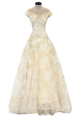 Dreamist Spring 2012 Alexander McQueen by Sarah Burton Soft Gold Lace on Ivory Net Wedding Dress