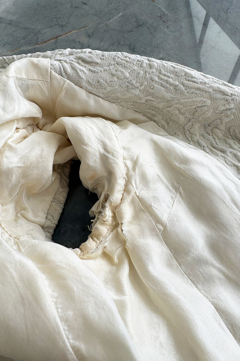 1960s Christian Dior Demi-Couture Textured Ivory Silk A-Line Dress & Matching Crop Jacket