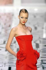 Modern Valentino by Pierpaolo Piccioli Homage to the Fall 2004 Runway Look 53 Strapless Red Silk Dress
