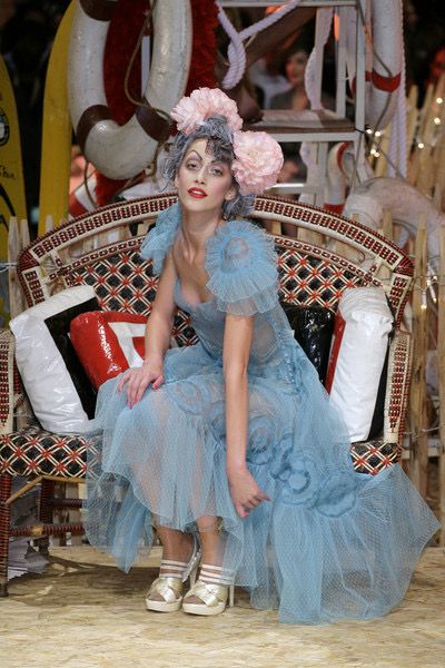 Rare Spring 2008 John Galliano Black Version of Look 13 Production Label Black Lace Dress