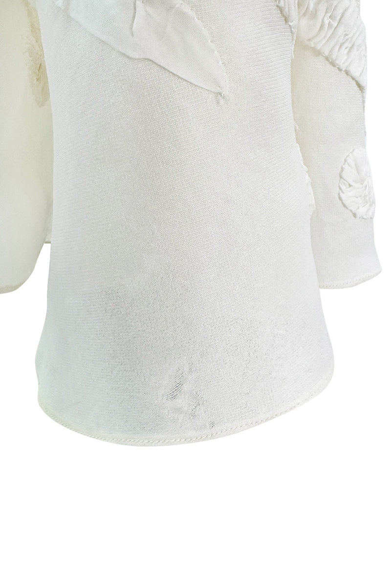 Dreamy Fall 2007 Oscar de la Renta Silk Organza Strapless Wedding Dress w Silk Ribbon Embellishment Detailing