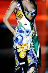 Very Rare Spring 1993 Versace by Gianna Versace Runway & Lookbook 'Miami Collection' Floral Print Silk Vest