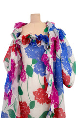 Iconic Spring 1984 Hubert de Givenchy Haute Couture Runway Silk Chiffon Strapless Dress & Coat Set