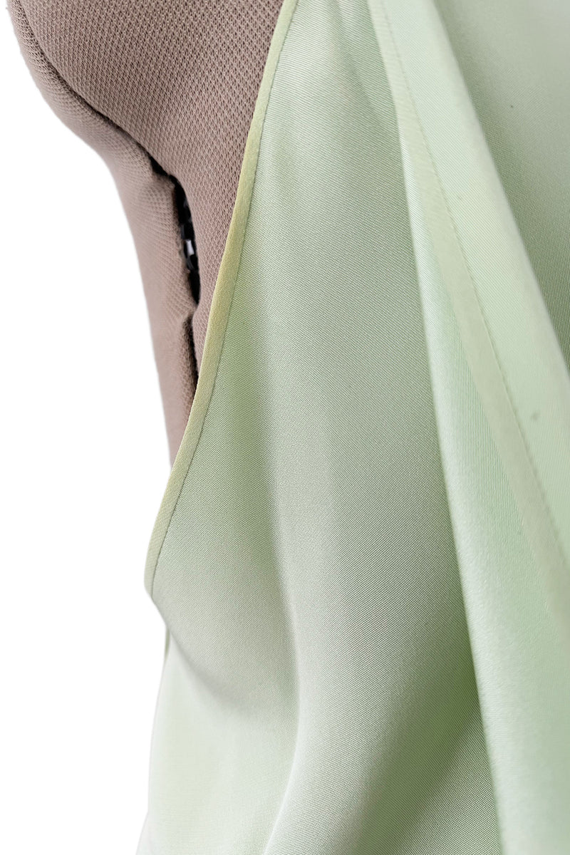 Rare Spring 1978 Philippe Venet the Haute Couture Runwau Sample Pale Mint Silk One Shoulder Dress
