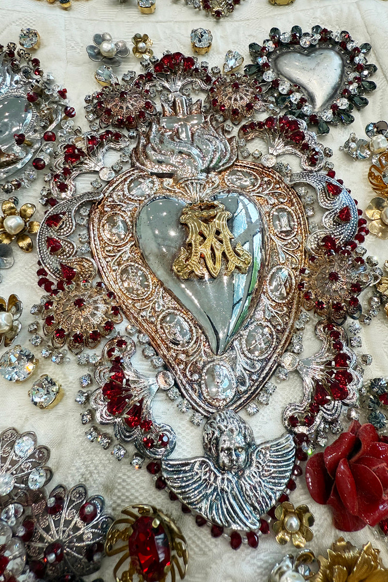 Spring 2015 Dolce & Gabbana Runway Look 48 Silk Brocade Mini Dress w Elaborate Front Embellishments