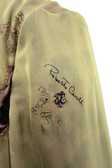 Fall 2004 Roberto Cavalli Runway Look 31 Multiple Prints & Layered Silk Chiffon Great Coat Jacket