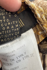 Sexiest 2003 Roberto Cavalli Laced Back Corset Leopard Print Silk Chiffon Dress w Stitched Panels