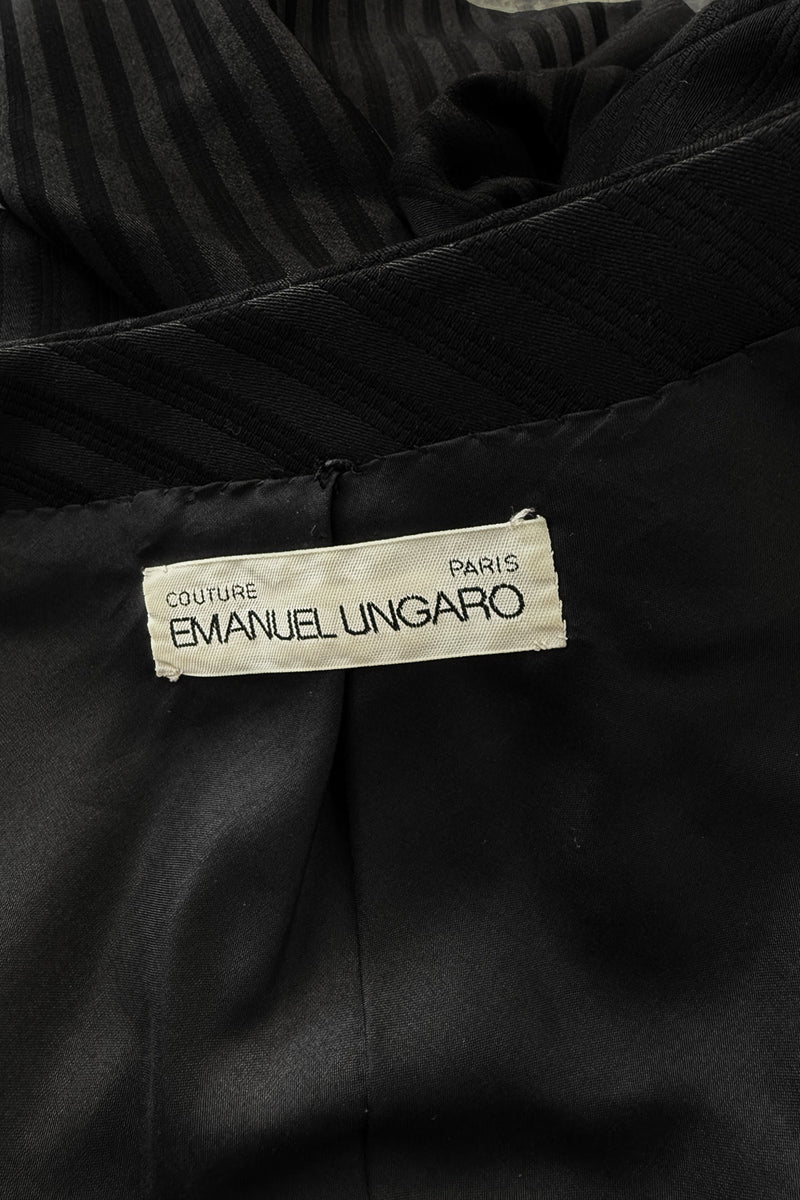 Fantastic Spring 1984 Emanuel Ungaro Haute Couture Black Stripe Jacket & Skirt Suit + Pink Camisole