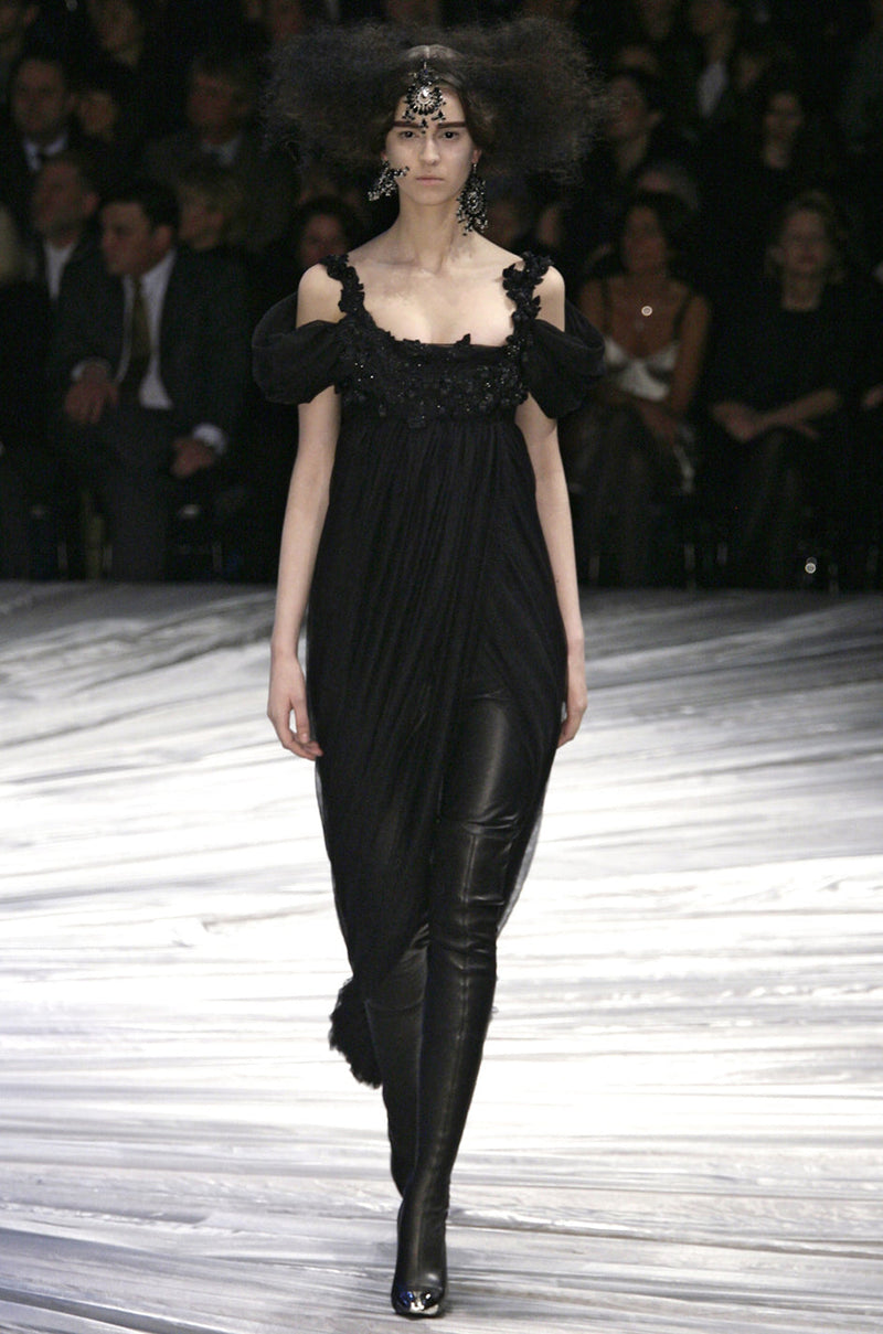 Extraordinary Fall 2008 Alexander McQueen 'The Girl Who Lived in the Trees' Silk Chiffon Trained Dress