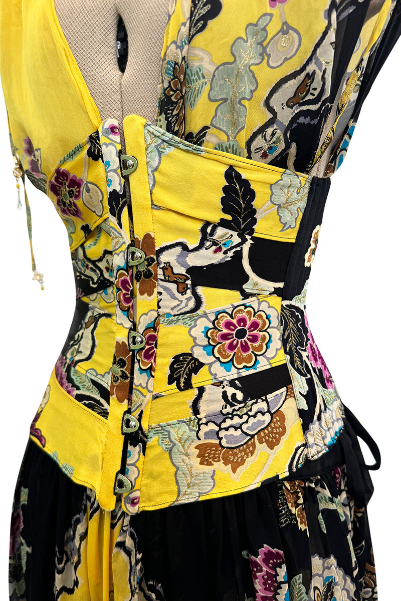 roberto cavalli 2003 corset dress bella hadid wearing vintage roberto cavalli spring 2003 rtw for 'orebella' press today in new york : r/whatthefrockk