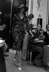 Outstanding Spring 1974 Yves Saint Laurent Floral Print Silk Chiffon Top & Skirt Set