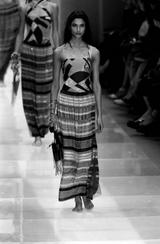 Exceptional Spring 2000 Giorgio Armani Runway Hand Beaded Silk Skirt & Silk Chiffon Top Set