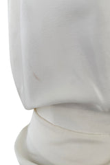 Spring 1990 Hubert de Givenchy Haute Couture Runway Ivory Silk Dress w Gold Metal Detailing