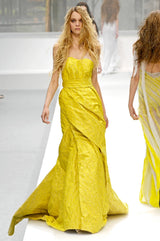 Rare Fall 2007 Nina Ricci by Olivier Theyskens Runway Look 38 Gold Metal Thread Dress