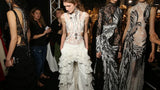 Exquisite Spring 2016 Alexander McQueen by Sarah Burton Runway Look 34 Black & White Lace Cut Out Dress